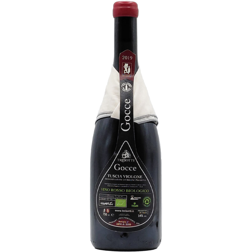 Trebotti Gocce Violone Grand Cru Tuscia Dop Vino Rosso Biologico Vegano Invecchiato Bt. Cl.75 - immagine 2