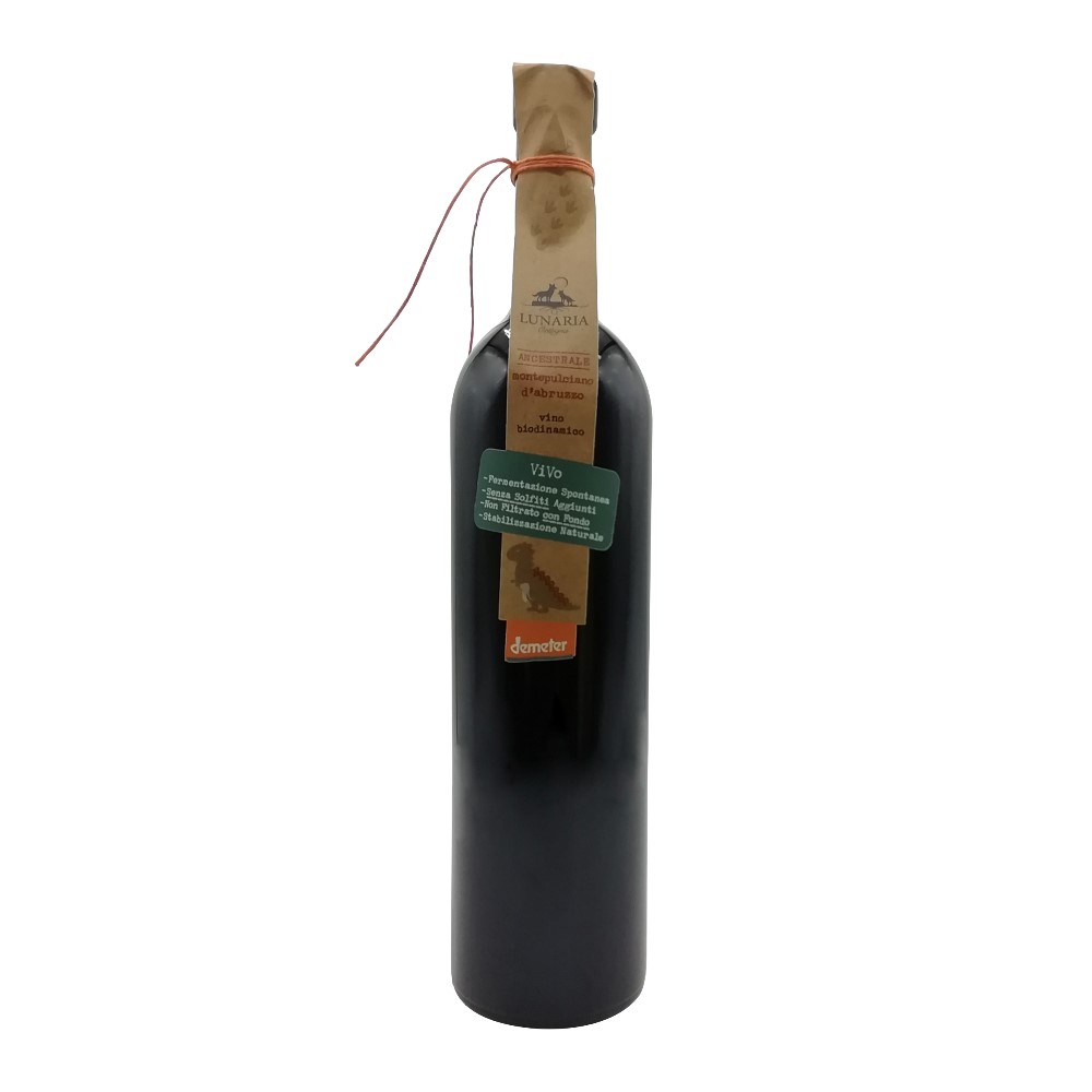 Lunaria Montepulciano d Abruzzo Dop Ancestrale Biologico Biodinamico Senza Solfiti Agg. Vegano Col Fondo Vino Rosso Bt. Cl.75