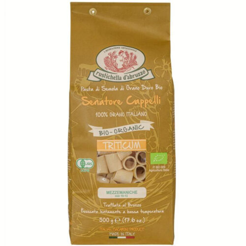 Pasta Mezzemaniche Senatore Cappelli Biologico Italiana Rustichella d'Abruzzo Gr.500