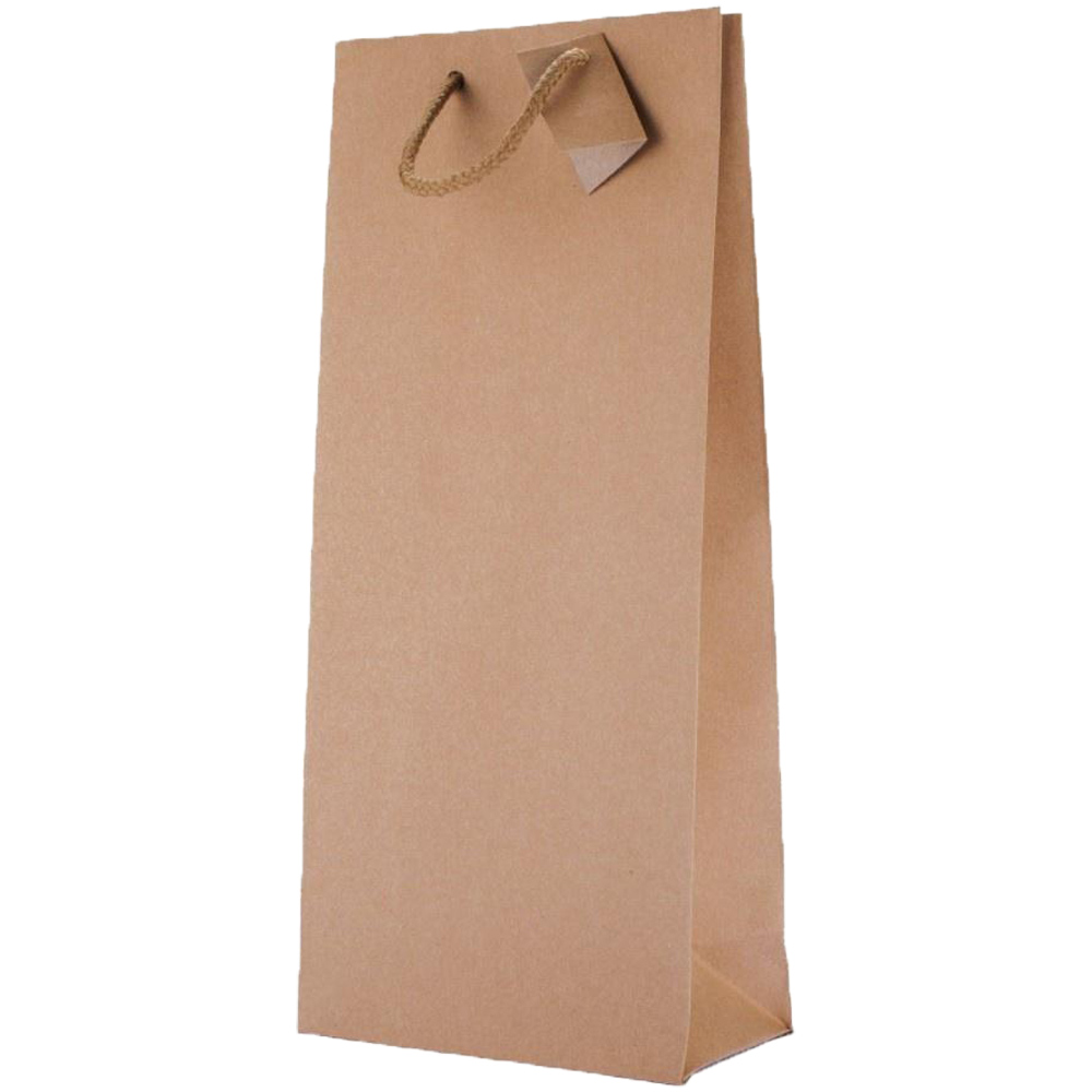Busta Portabottiglie carta Kraft Cordino Vari Colori 2Bt (17,5+9x39h)