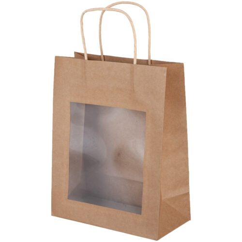 Busta Finestra Verticale Avana Carta Kraft Lusso (26+14x34)