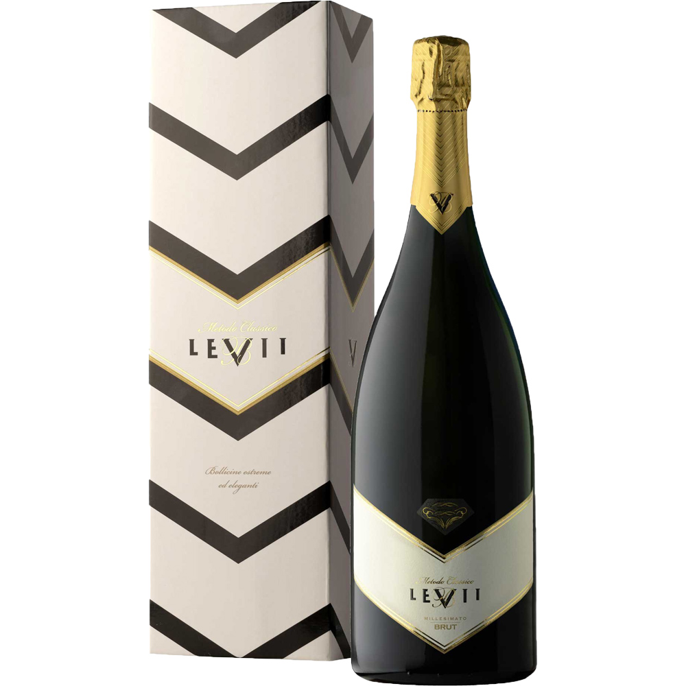 Levii Metodo Classico Trento Doc Millesimato Brut Vino Spumante Bianco Magnum Bt. Lt.1,5 Astuccio Cartone