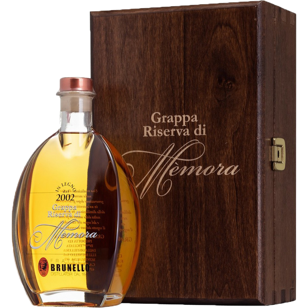 F.llii Brunello Memora 8 anni Grappa Riserva Bt. Cl.70 Cassa in Legno - NH