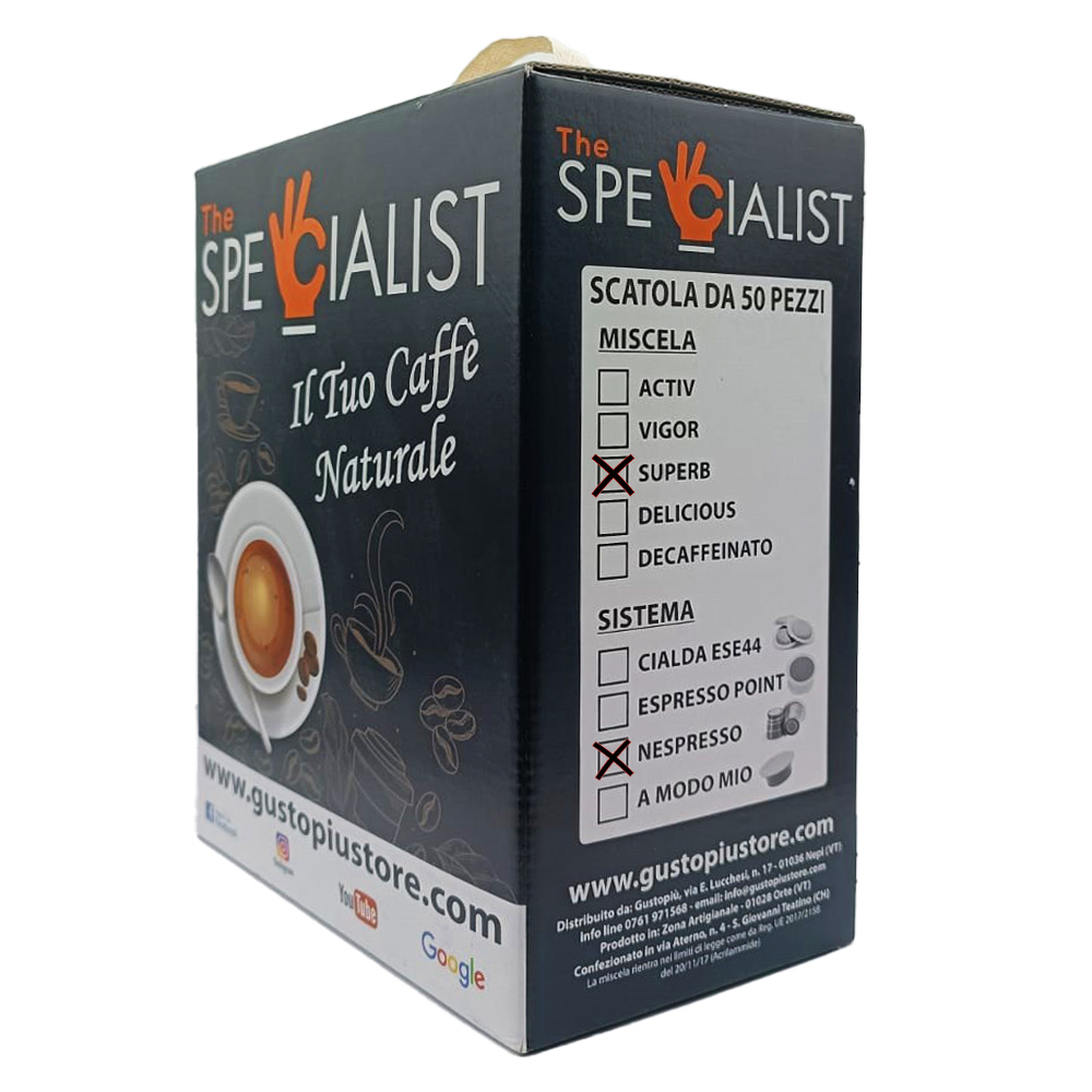 Scatola di Caffè Superb in Capsula Nespresso The Specialist