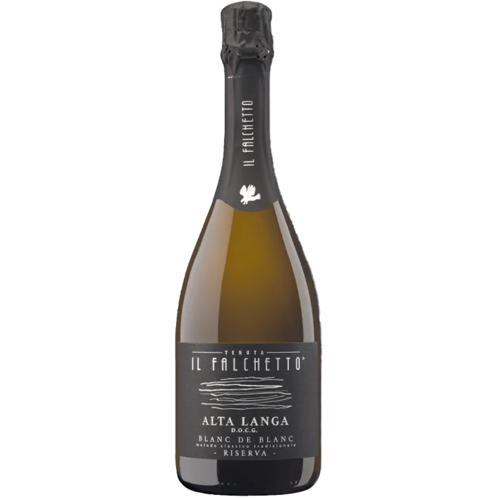 Il Falchetto Alta Langa Docg Blanc de Blancs Pas Dose Riserva Vino Spumante Bianco Metodo Classico Bt. Cl.75