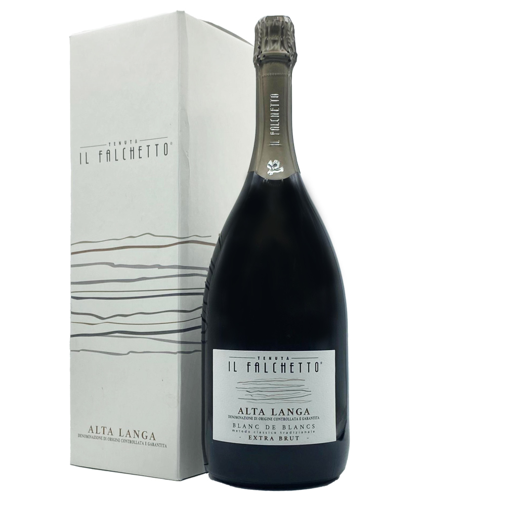 Il Falchetto Alta Langa Docg Blanc de Blancs Extra Brut Vino Spumante Bianco Metodo Classico Magnum Bt. Lt.1,5 con Astuccio in Cartone