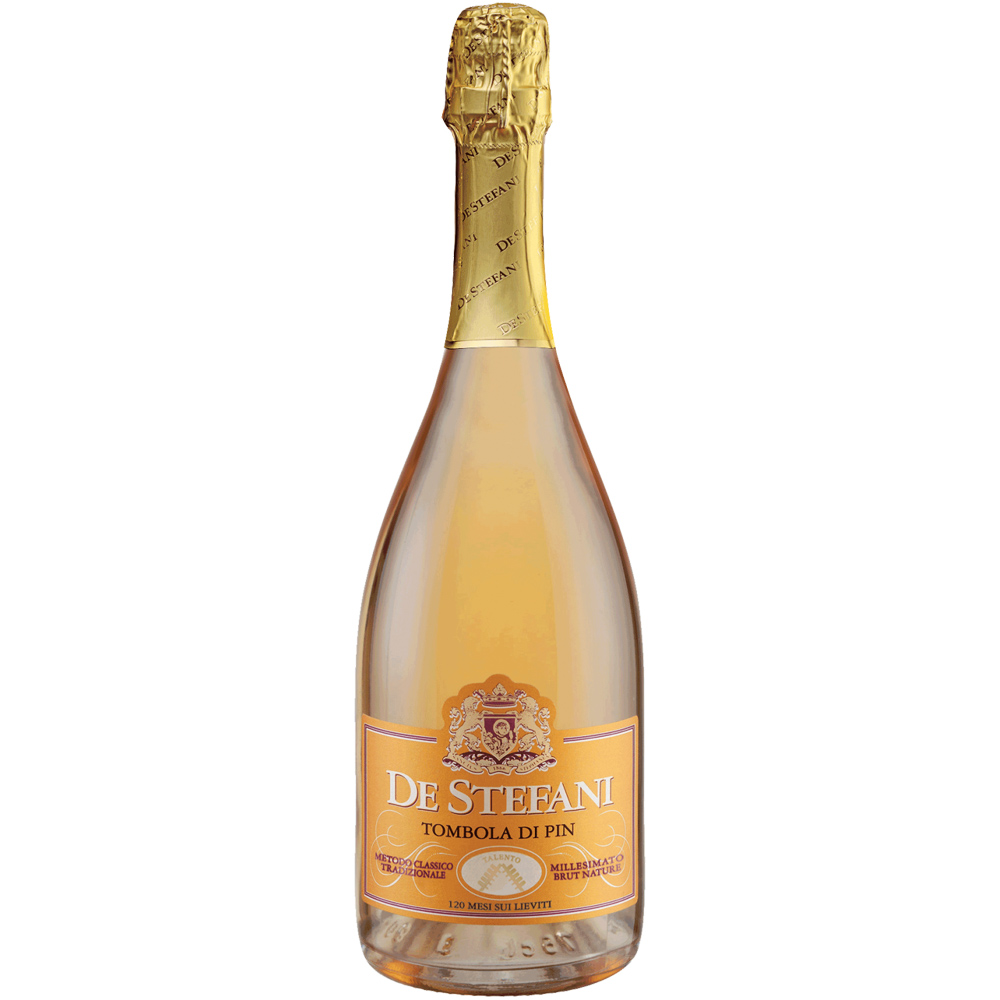 De Stefani Tombola di Pin Millessimato Brut Nature Vino Spumante Bianco Metodo Classico Cru Bt. Cl.75