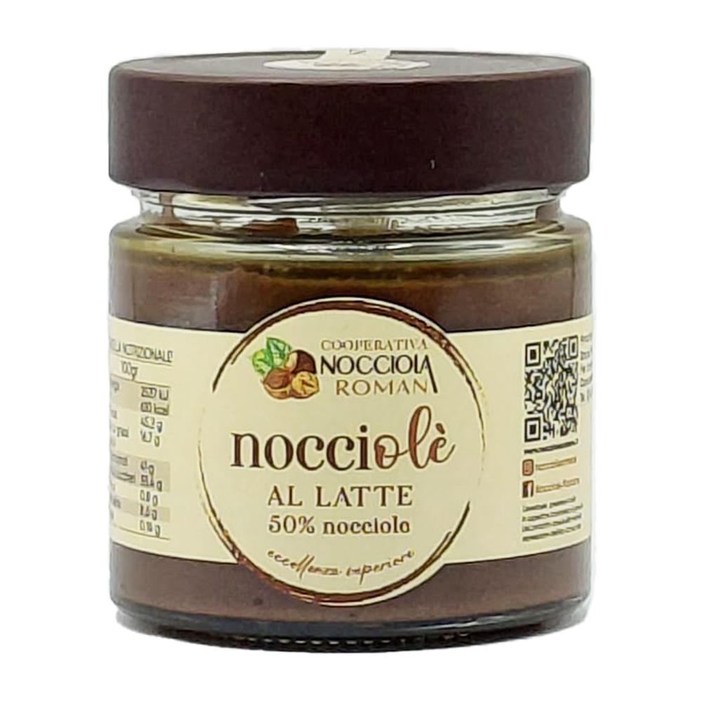 Nocciolè al Latte Crema Spalmabile 50% Nocciole Coop. Romana brt. gr.220
