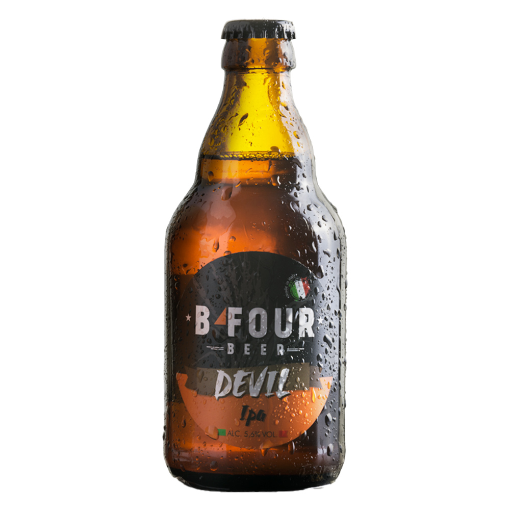 B Four Devil Indian Pale Ale Birra Artigianale Ambrata Alta Fermentazione Bt. Cl.33