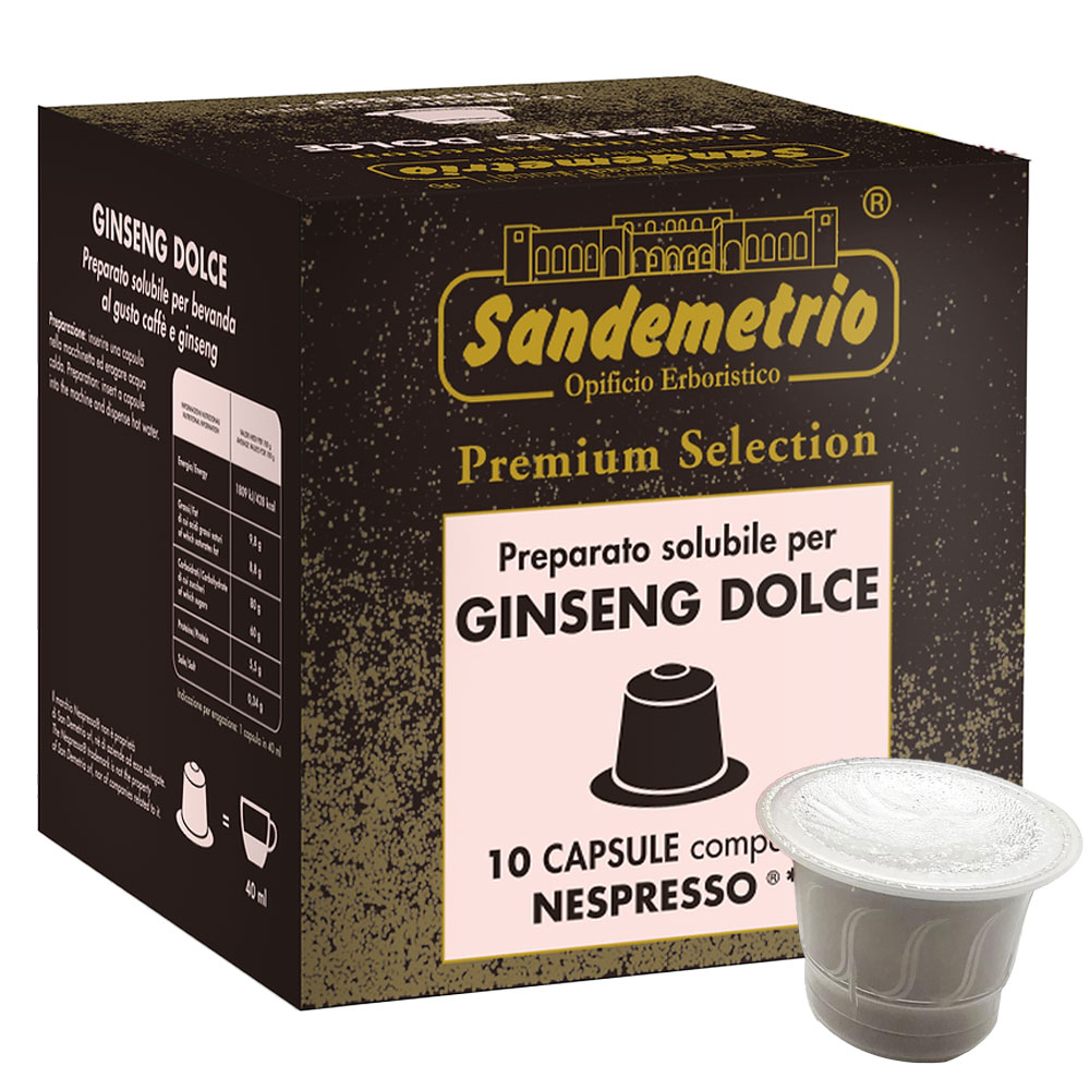 Sandemetrio Nespresso Caffè al Ginseng Dolce Capsula 1 Sc. da 10 Pz